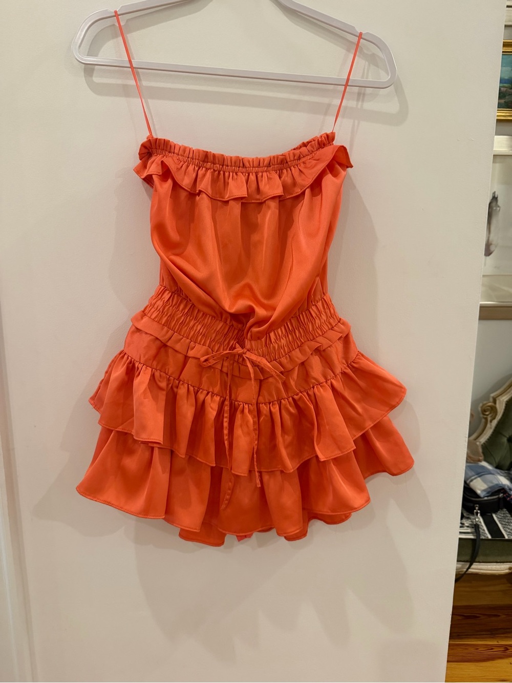 Day+Moon Coral Ruffled Sleeveless Romper